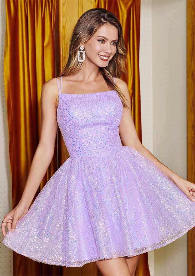 pretty short light purple dress